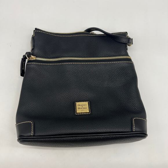 Dooney & Bourke Pebble Leather Crossbody Purse Black Color - Picture 14 of 15
